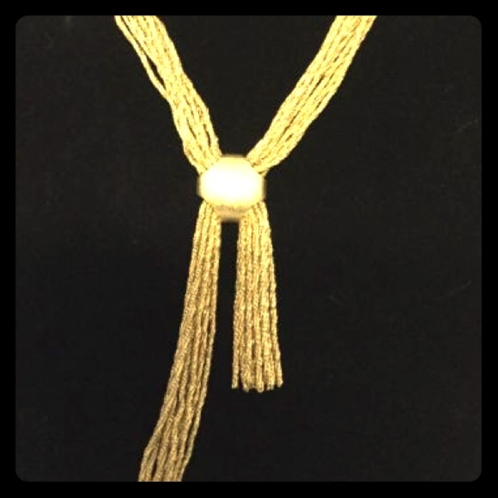 Vtg gold tone multistrand cluster hassle necklace